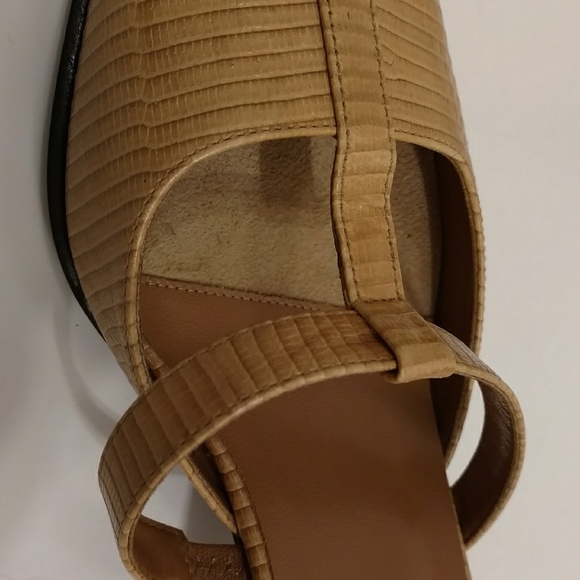 Italian Mules Slip on Heels Snakeskin lk Leather 8 - Picture 6 of 8